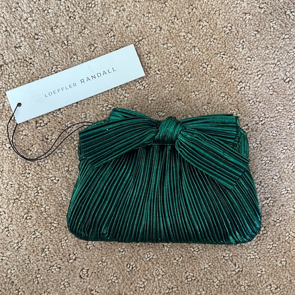 Rochelle Emerald Mini Bow Clutch